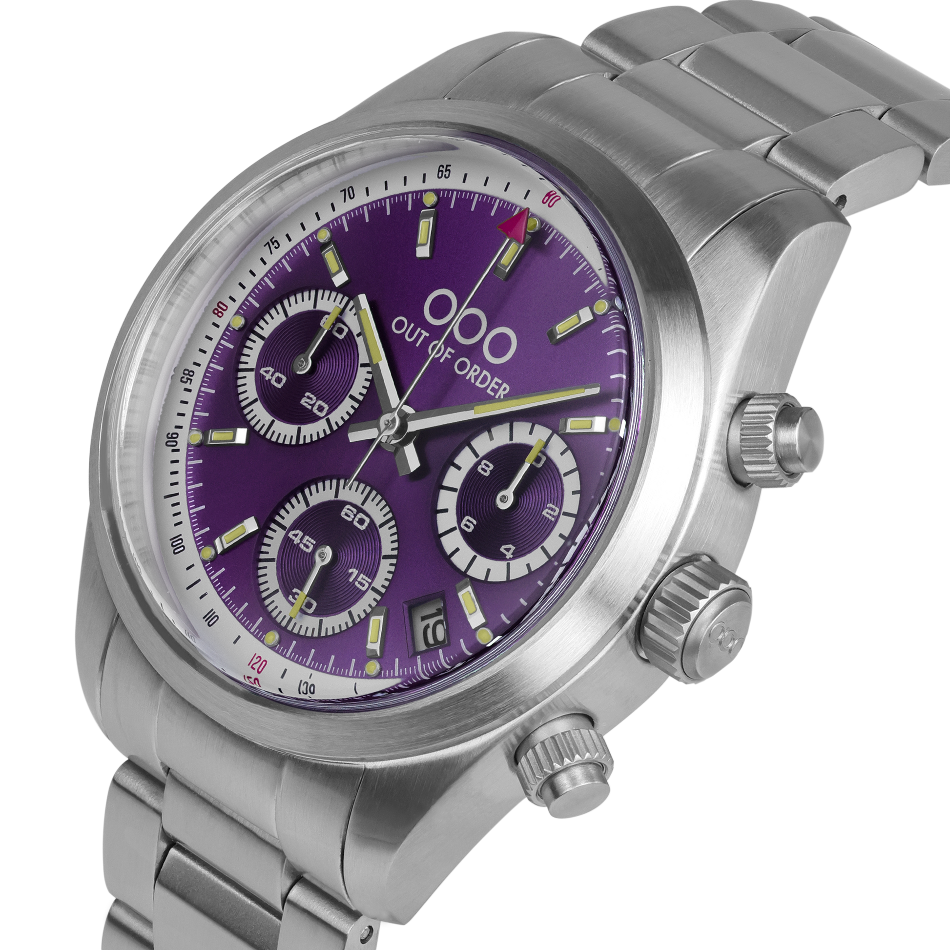 PURPLE SPORTY CRONOGRAFO - STAINLESS STEEL - ULTRA BRUSHED