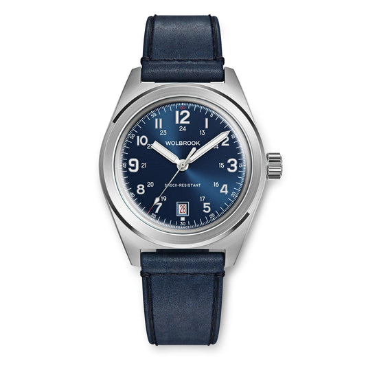 Outrider Automatic Watch – Blue - Blue Leather Strap