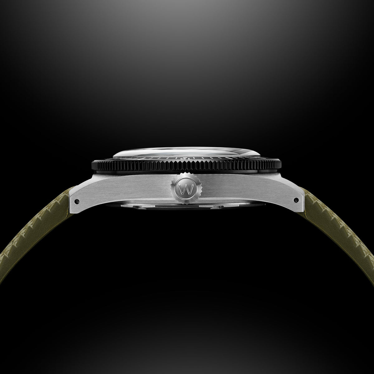 Skindiver Automatic Dive Watch - 38 mm - Military Green "Tropic" Rubber Strap