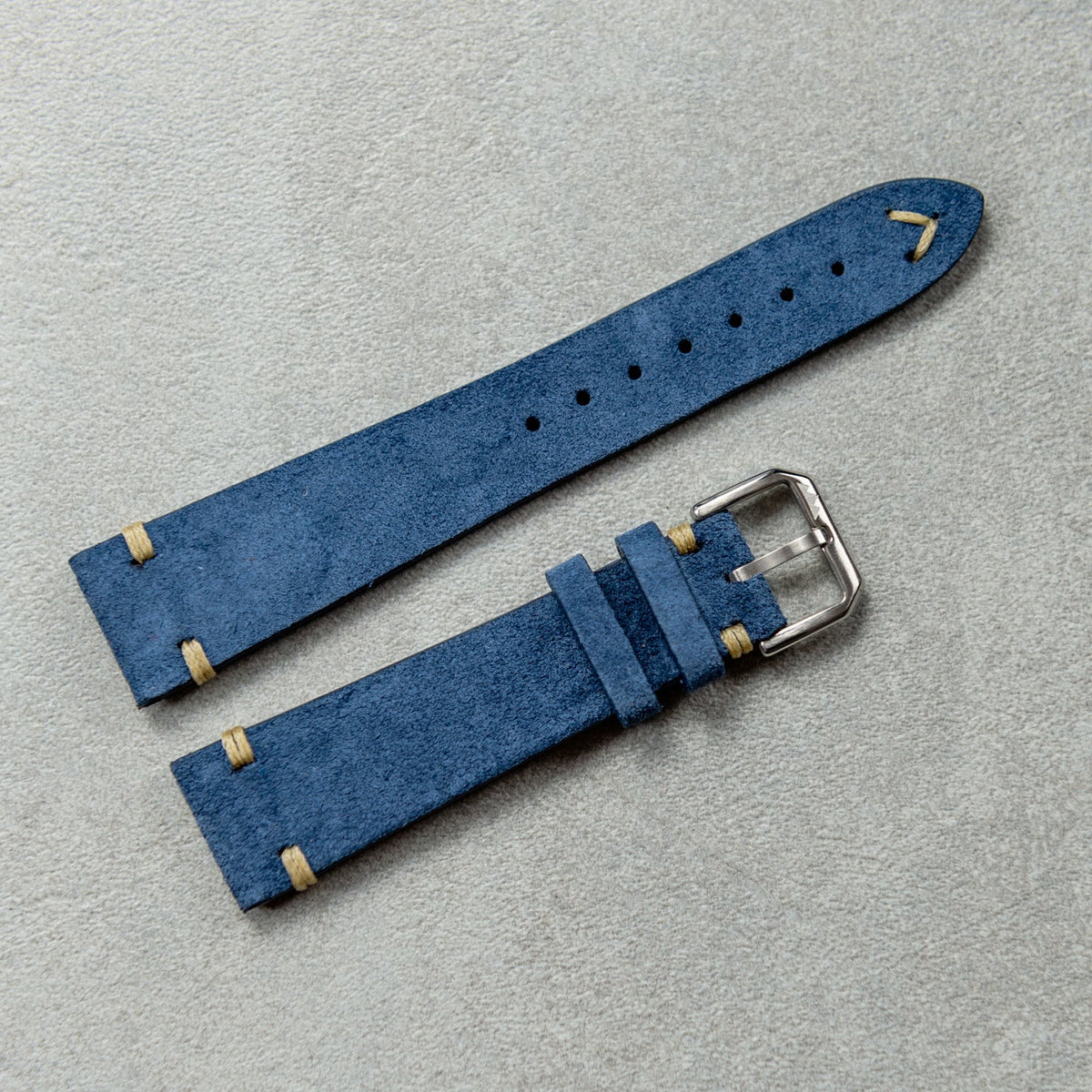 Vintage scamosciato Blu-Beige