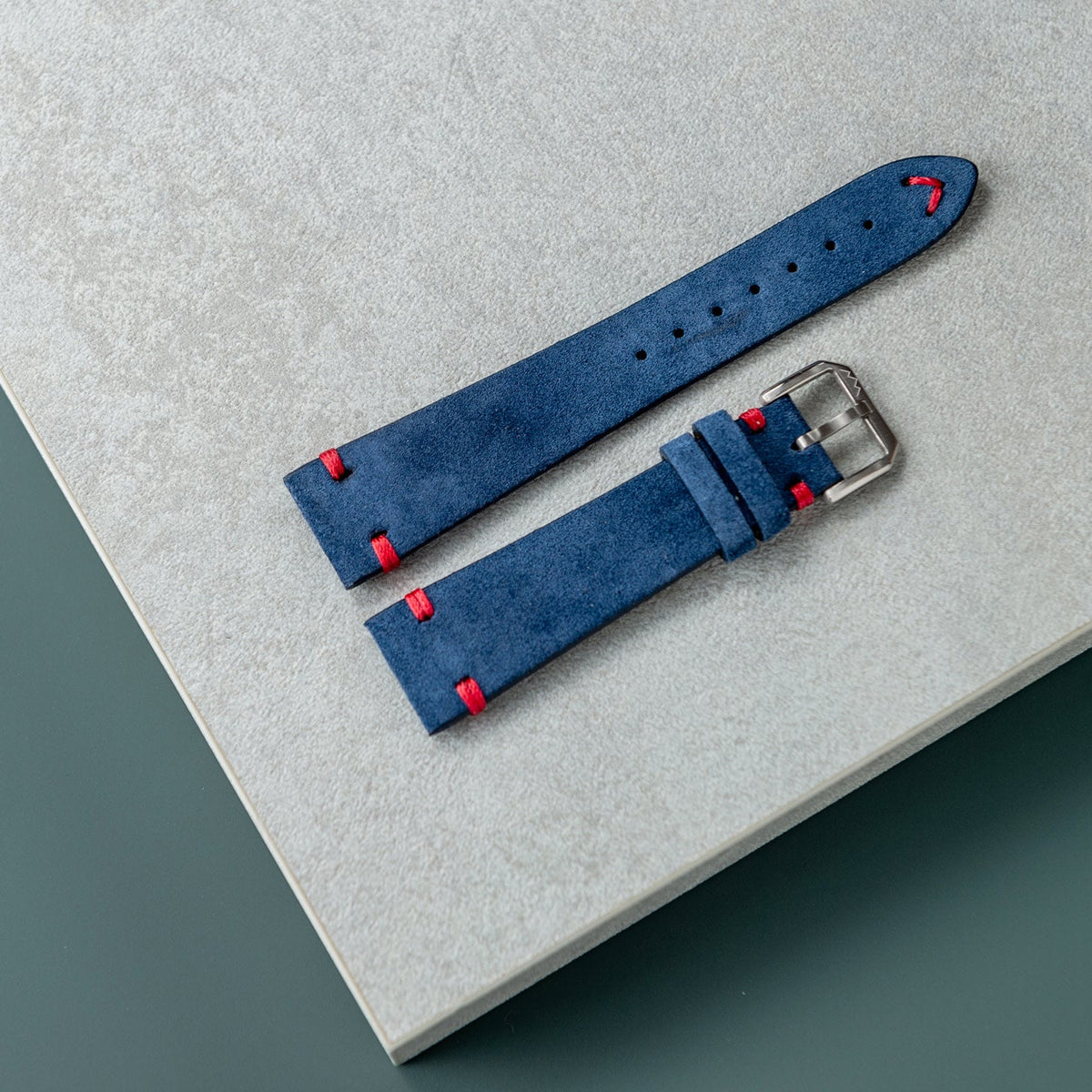 Vintage scamosciato Blu-Rosso
