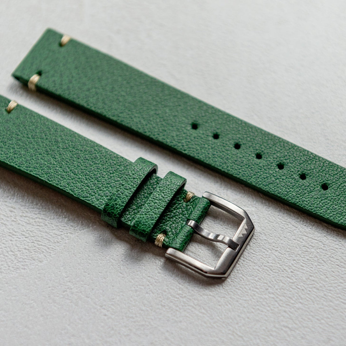 Cinturino in pelle verde Vintage