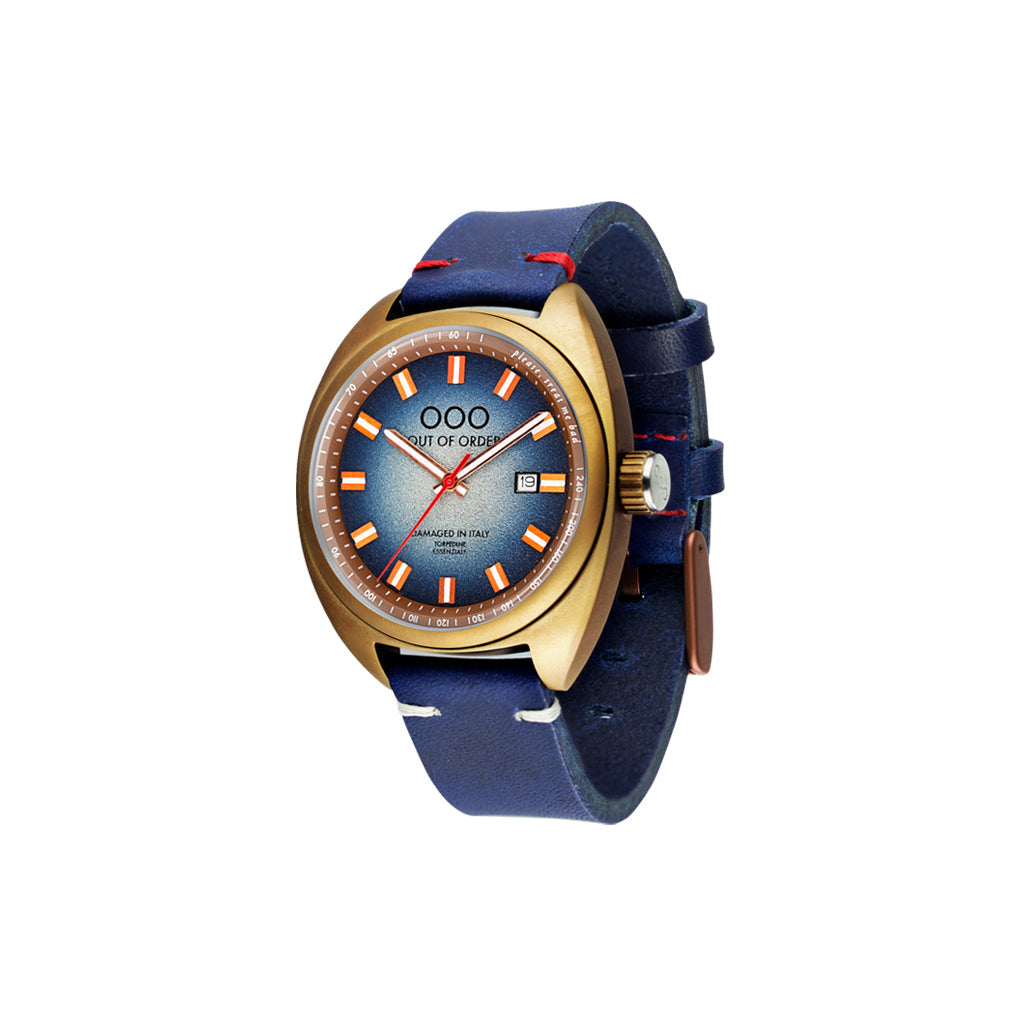Torpedine 3H Ocean Blue Leather Band