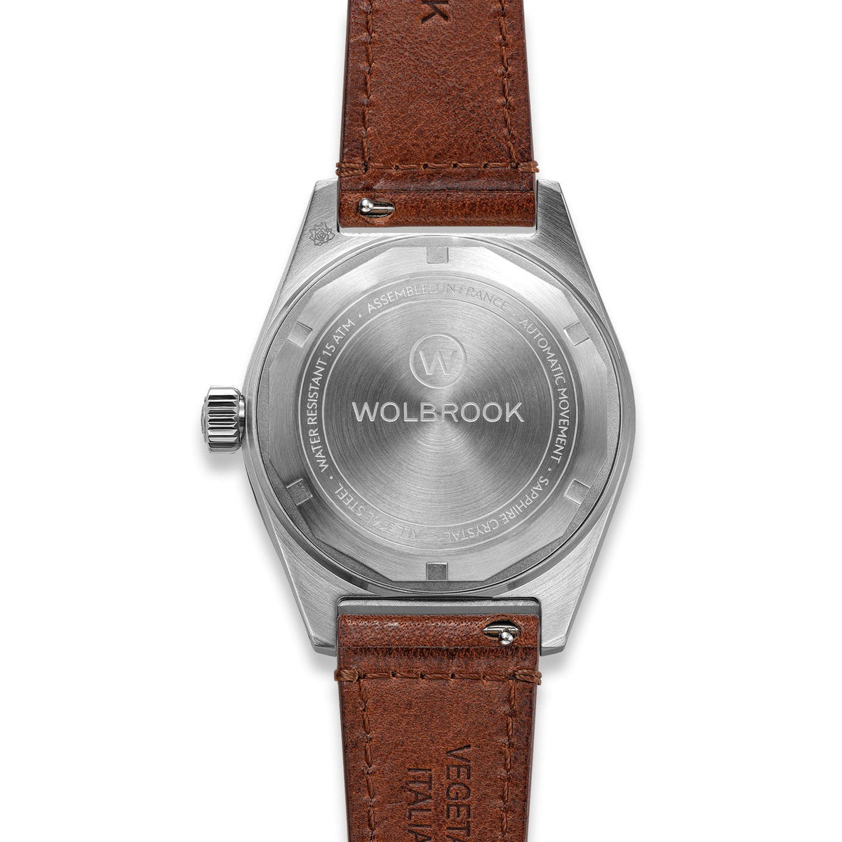 Outrider Automatic Watch – Black Dial, No Date - Brown Leather Strap