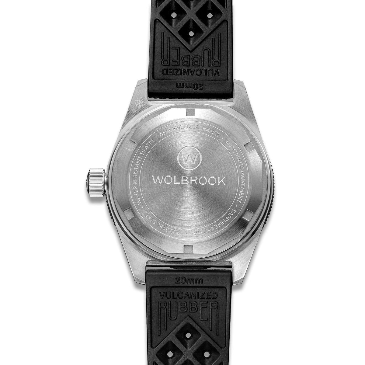 Skindiver Automatic Watch - Black Dial - Black "Tropic" Rubber Strap