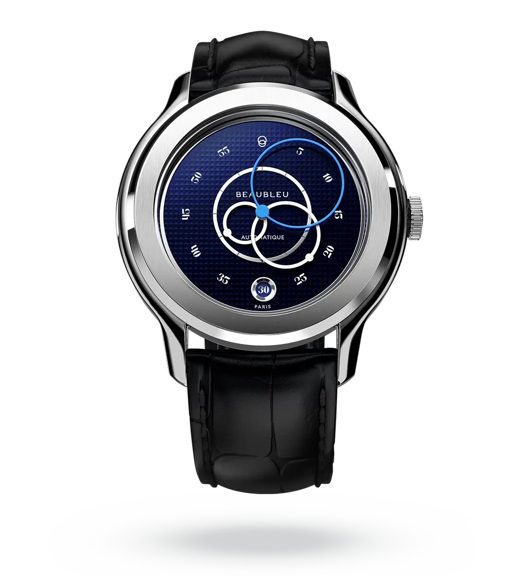 Ecce Smalt - Leather strap - Caiman Black