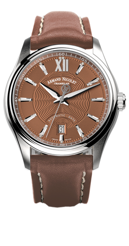 mechanical automatic brown watch