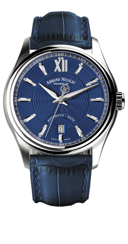 mechanical automatic blue watch