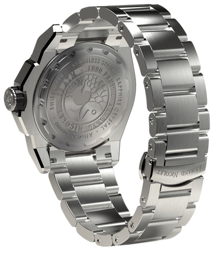 mechanical automatic green watch with stainless steel bracelet
