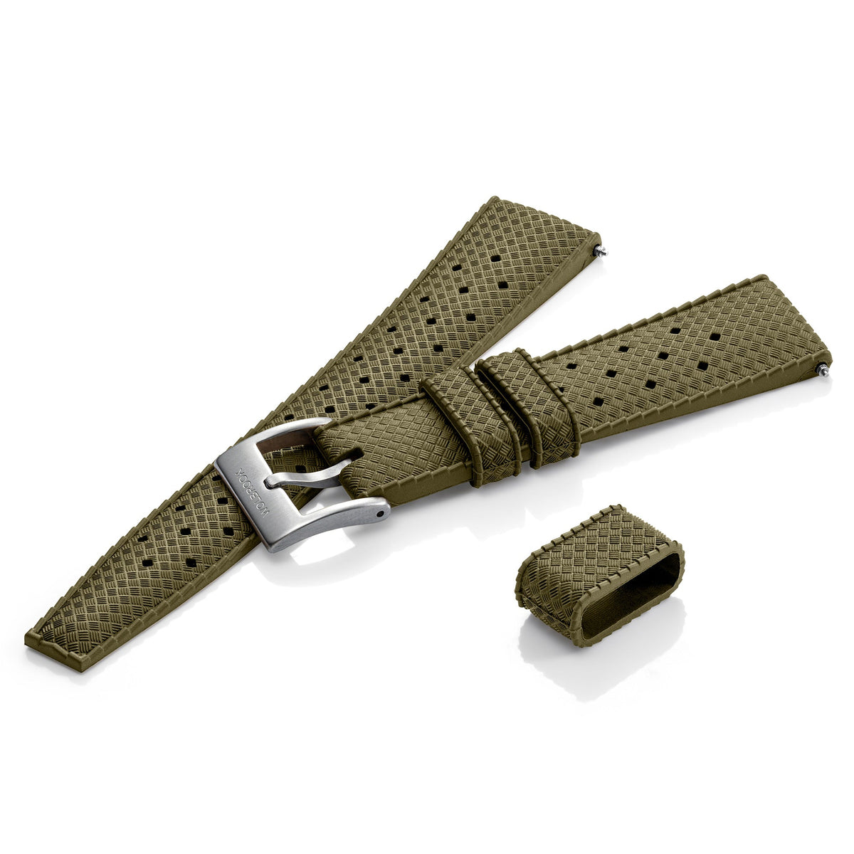 Skindiver Automatic Watch - Vintage Lum & Black Dial - Green Rubber Strap