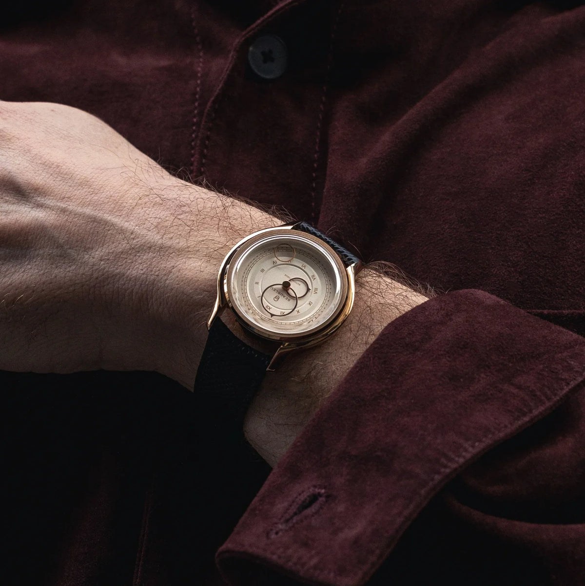 La Pièce n°1 - Champagne - Leather strap - Grained Black