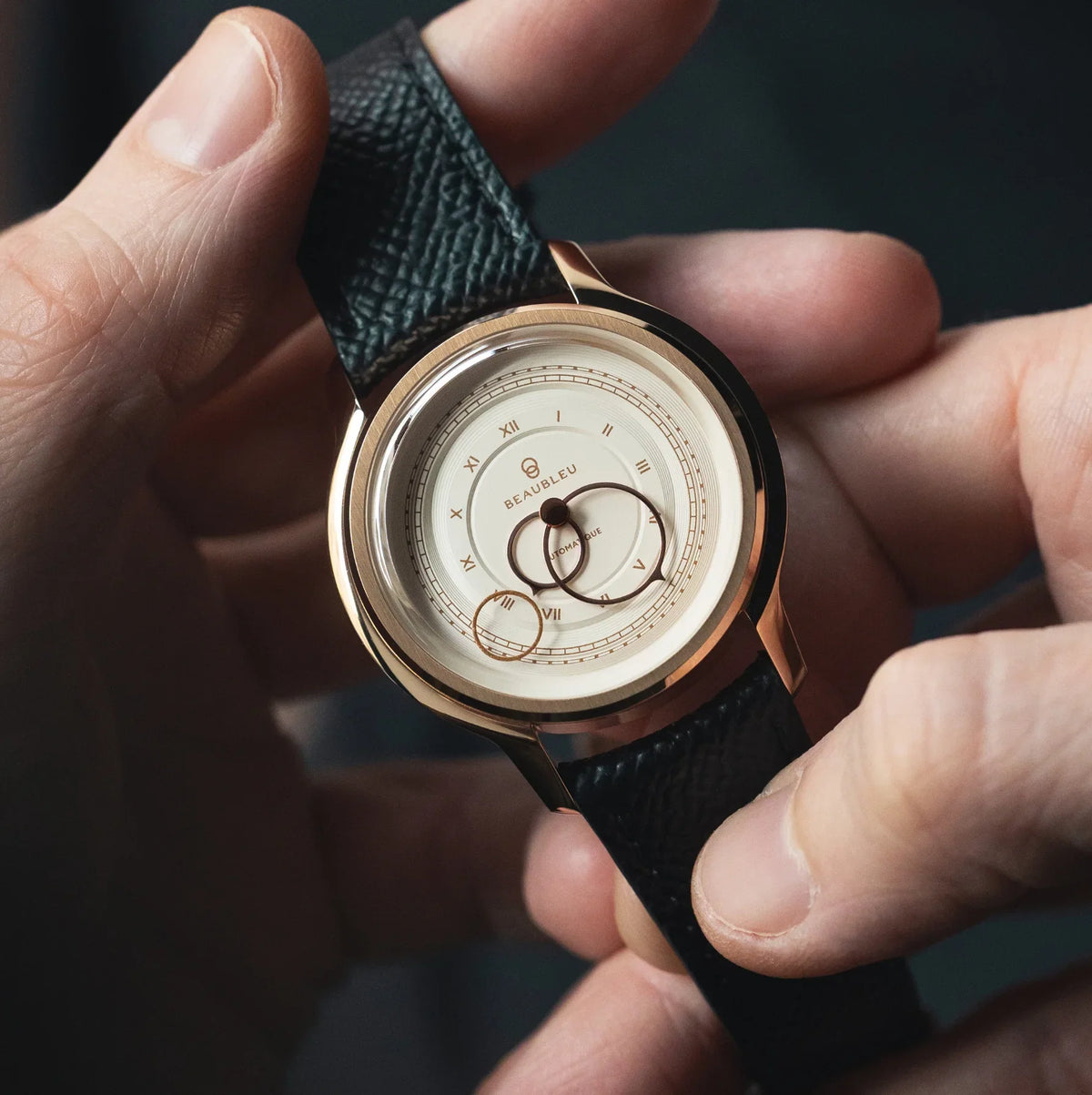 La Pièce n°1 - Champagne - Leather strap - Grained Cognac