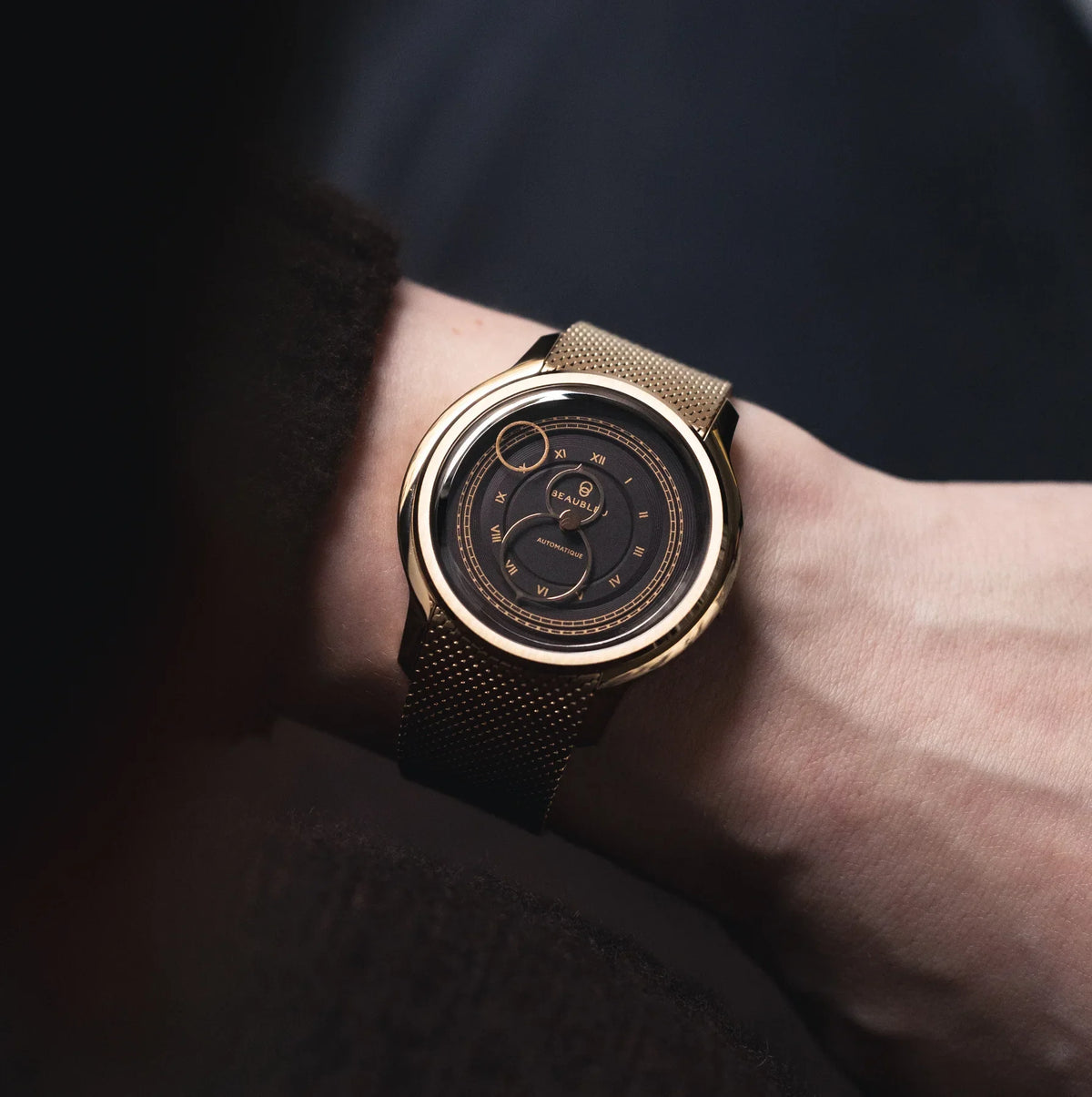La Pièce n°1 - Moka - Leather strap - Grained Black