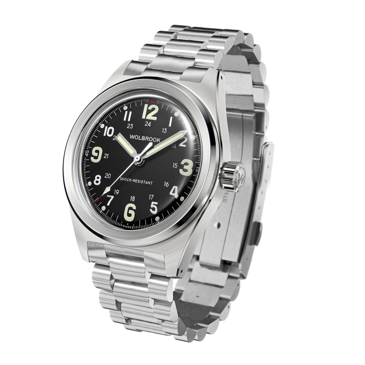 Outrider Automatic Watch – Black Dial, No Date - Brown Leather Strap