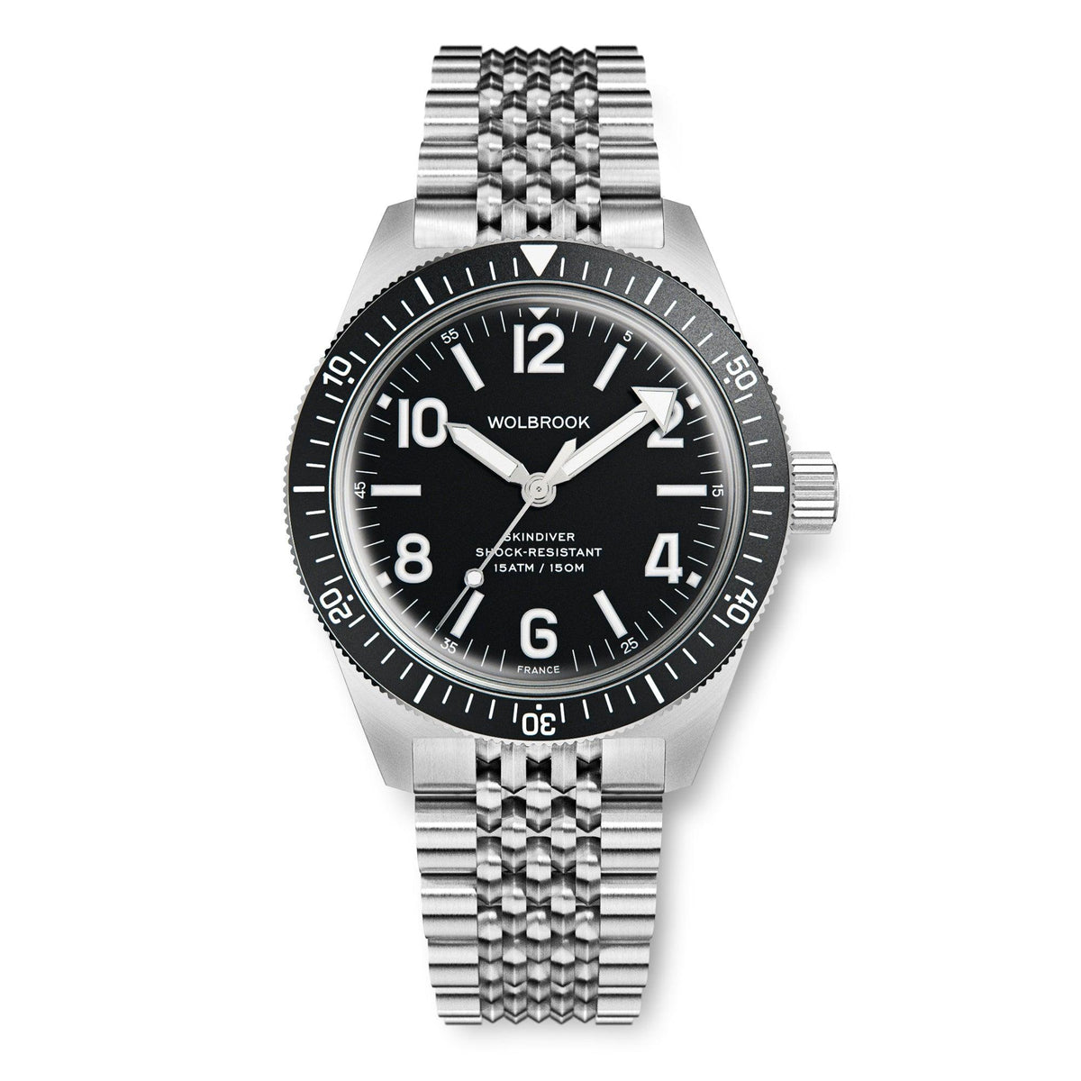 Skindiver Automatic Watch - Black Dial - Black "Tropic" Rubber Strap