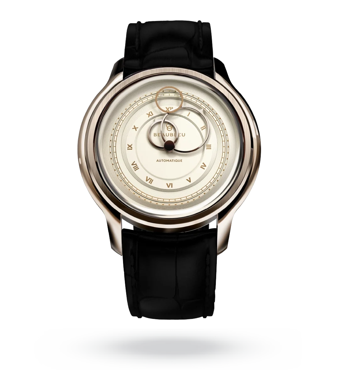La Pièce n°1 - Champagne - Leather strap - Caiman Black