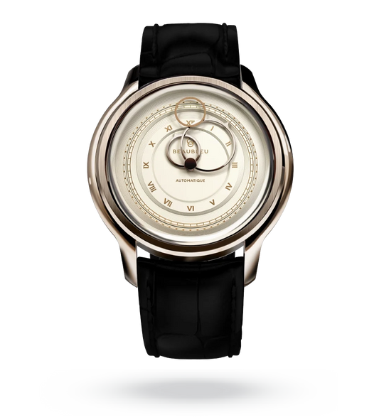 La Pièce n°1 - Champagne - Leather strap - Caiman Black