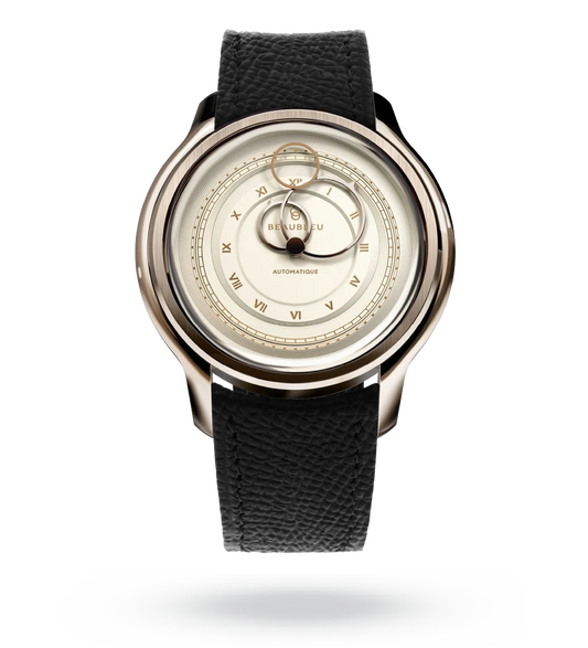 La Pièce n°1 - Champagne - Leather strap - Grained Black