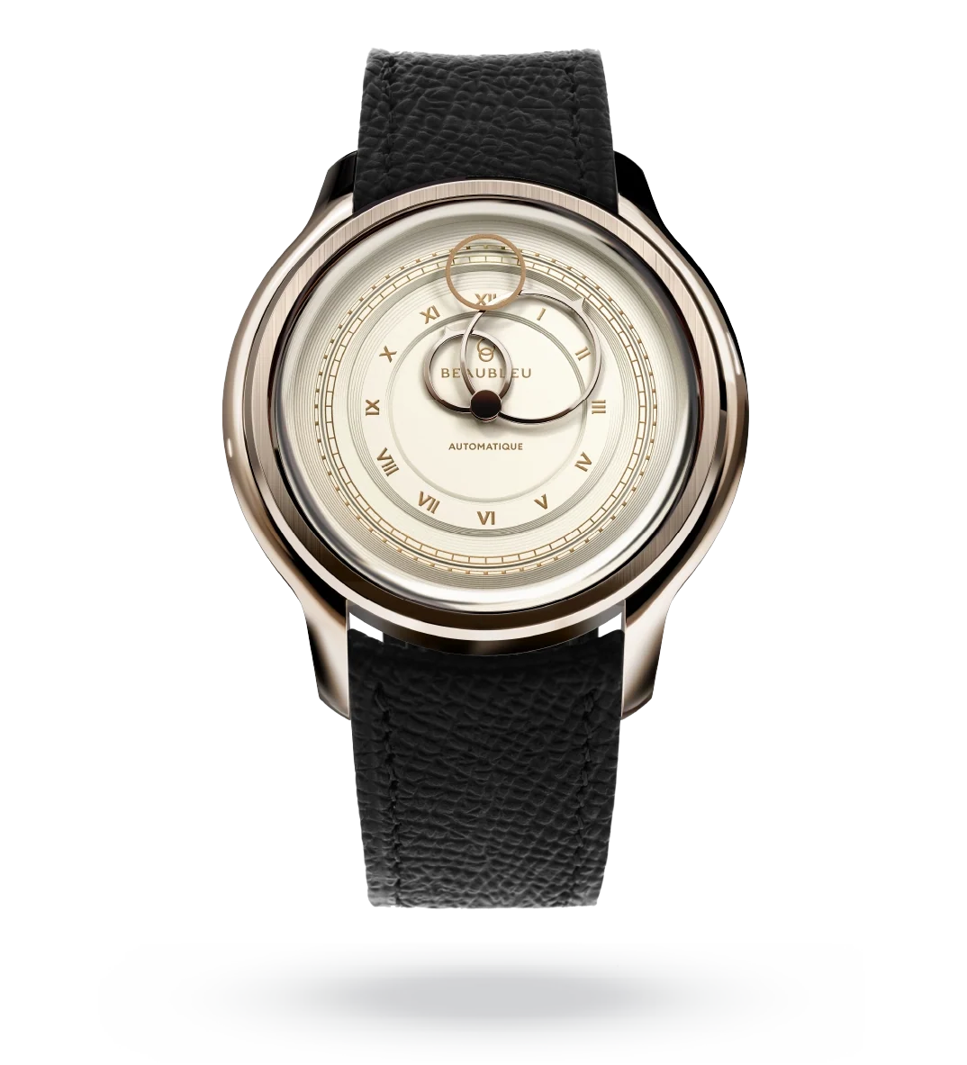 La Pièce n°1 - Champagne - Leather strap - Grained Black