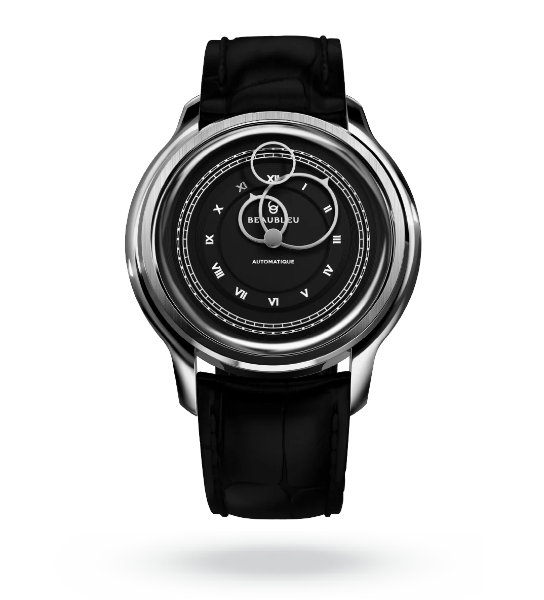 La Pièce n°1 - Graphite - Leather strap - Caiman Black