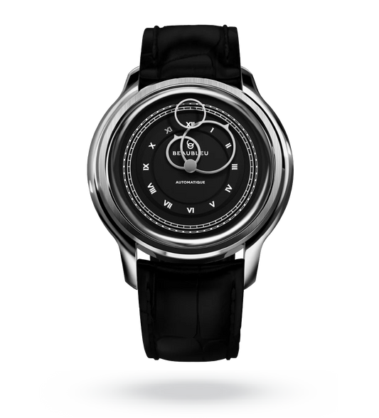 La Pièce n°1 - Graphite - Leather strap - Caiman Black