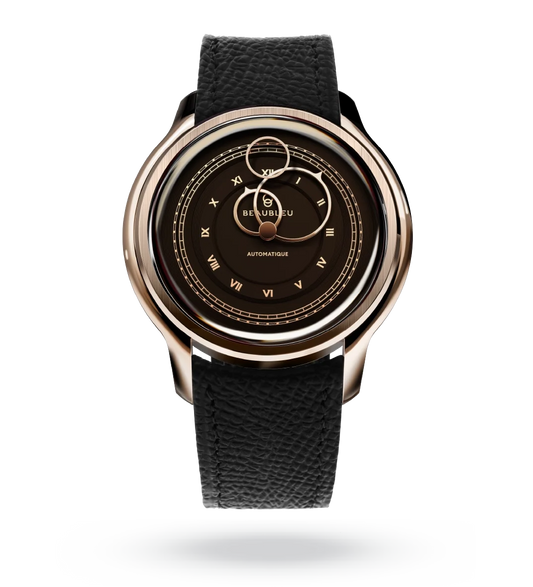 La Pièce n°1 - Moka - Leather strap - Grained Black
