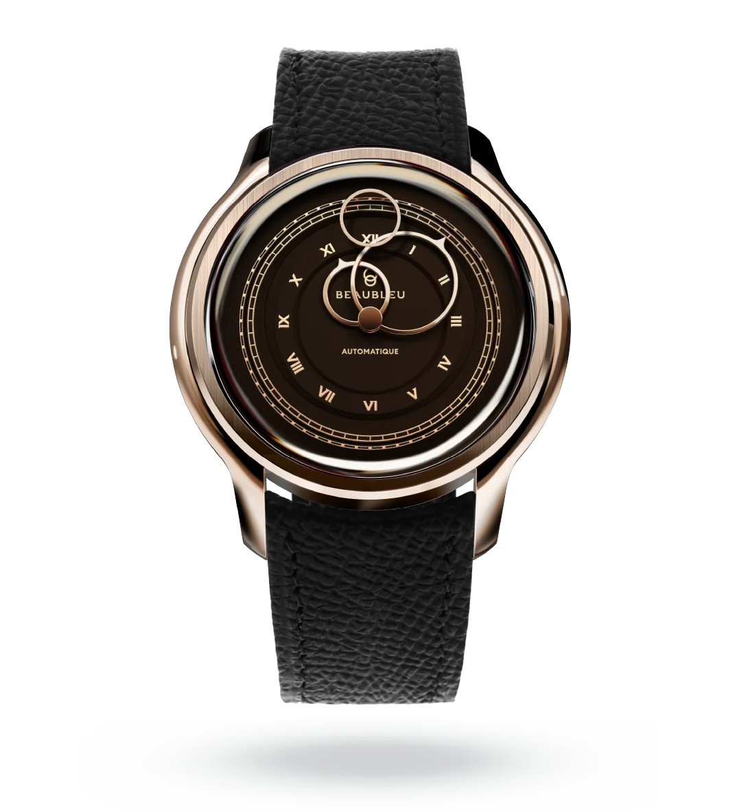 La Pièce n°1 - Moka - Leather strap - Grained Cognac