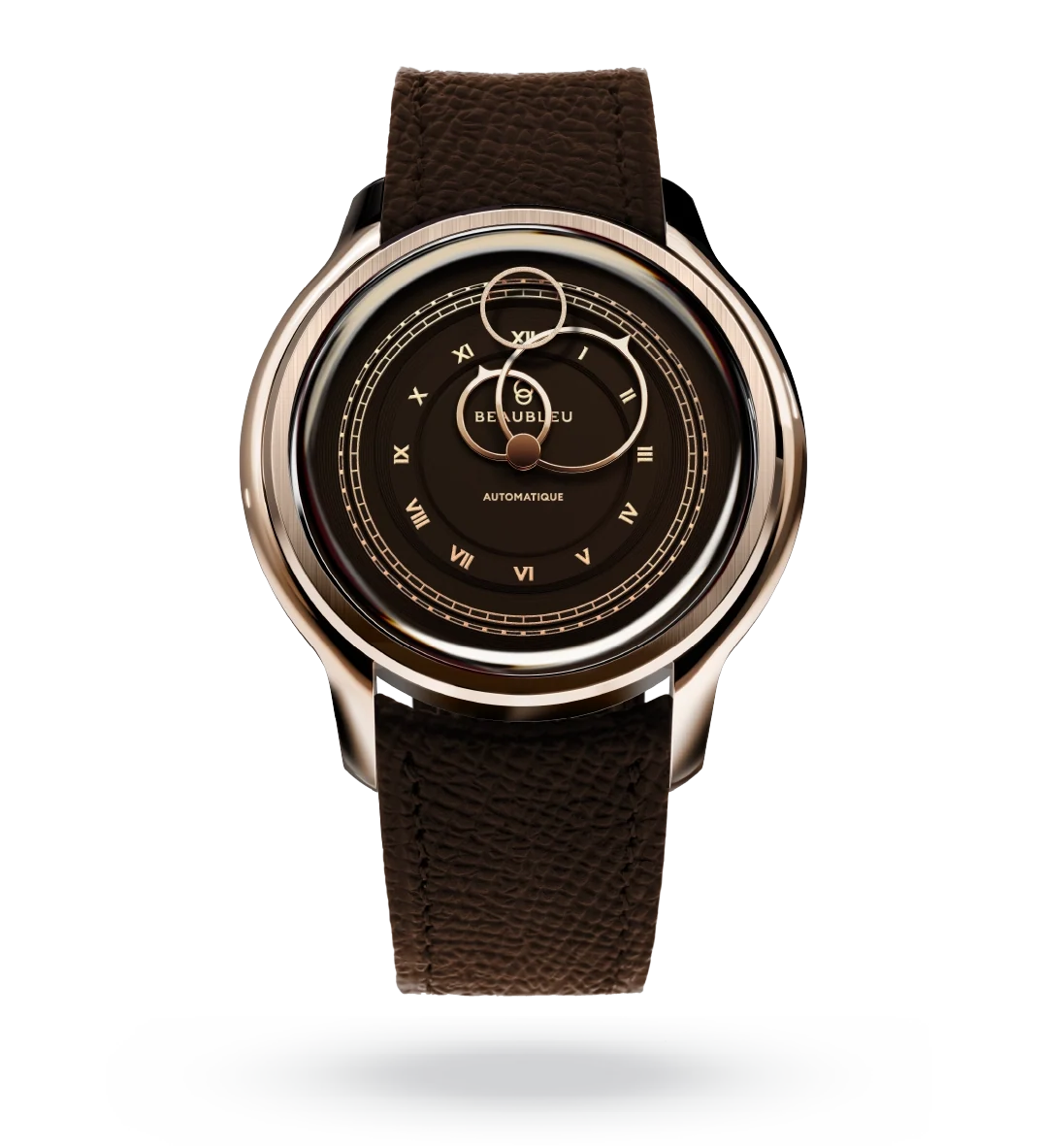La Pièce n°1 - Moka - Leather strap - Grained Cognac